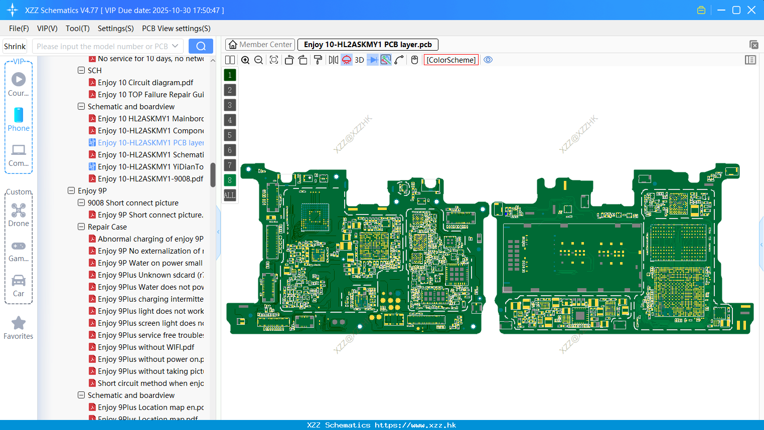 Huawei Enjoy 10-HL2ASKMY1 PCB Layer
